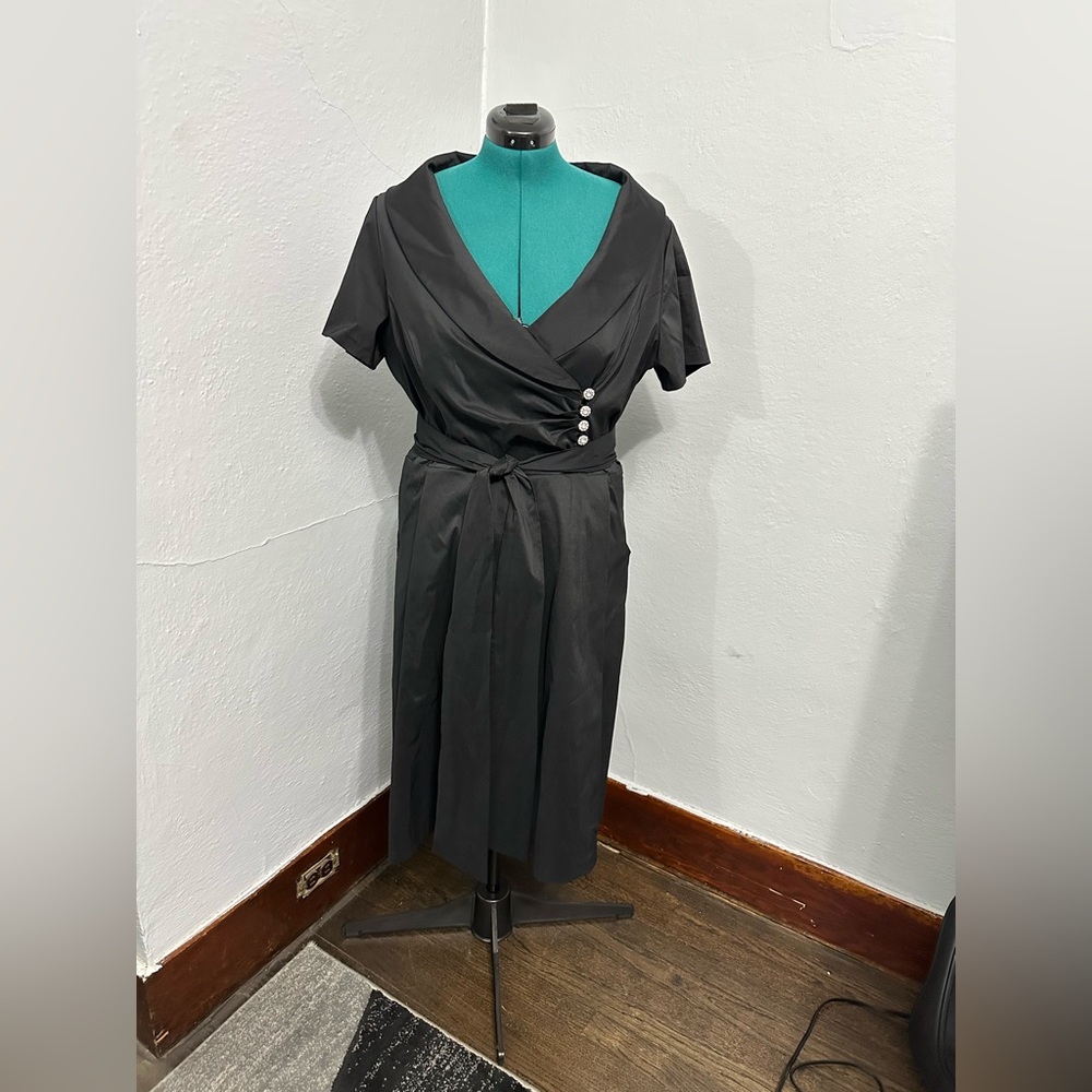 Collection Dressbarn Black Semi-Formal Midi Dress